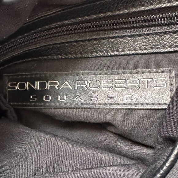 Sondra Roberts Nylon Quilted Multi Compartment Crossbody‎ Bag black/brown - Picture 5 of 6